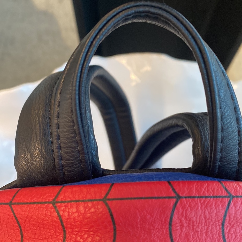 LOUNGEFLY Marvel Spider-Man Classic Mini  Leather Backpack - Picture 8 of 10